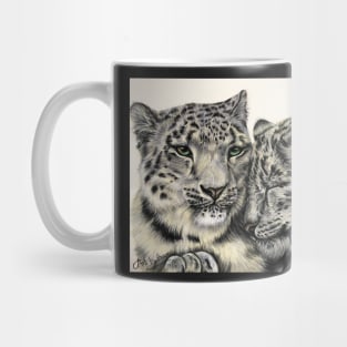 Snow Leopards Snuggling Mug